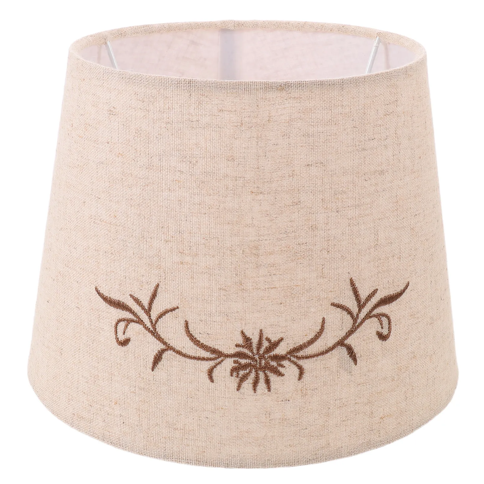 Linen Lamp Shade Small Oval Floral Embroidery Bedside Table Lamp Cover Decorative Fits E27 E14 Bedroom Living Room