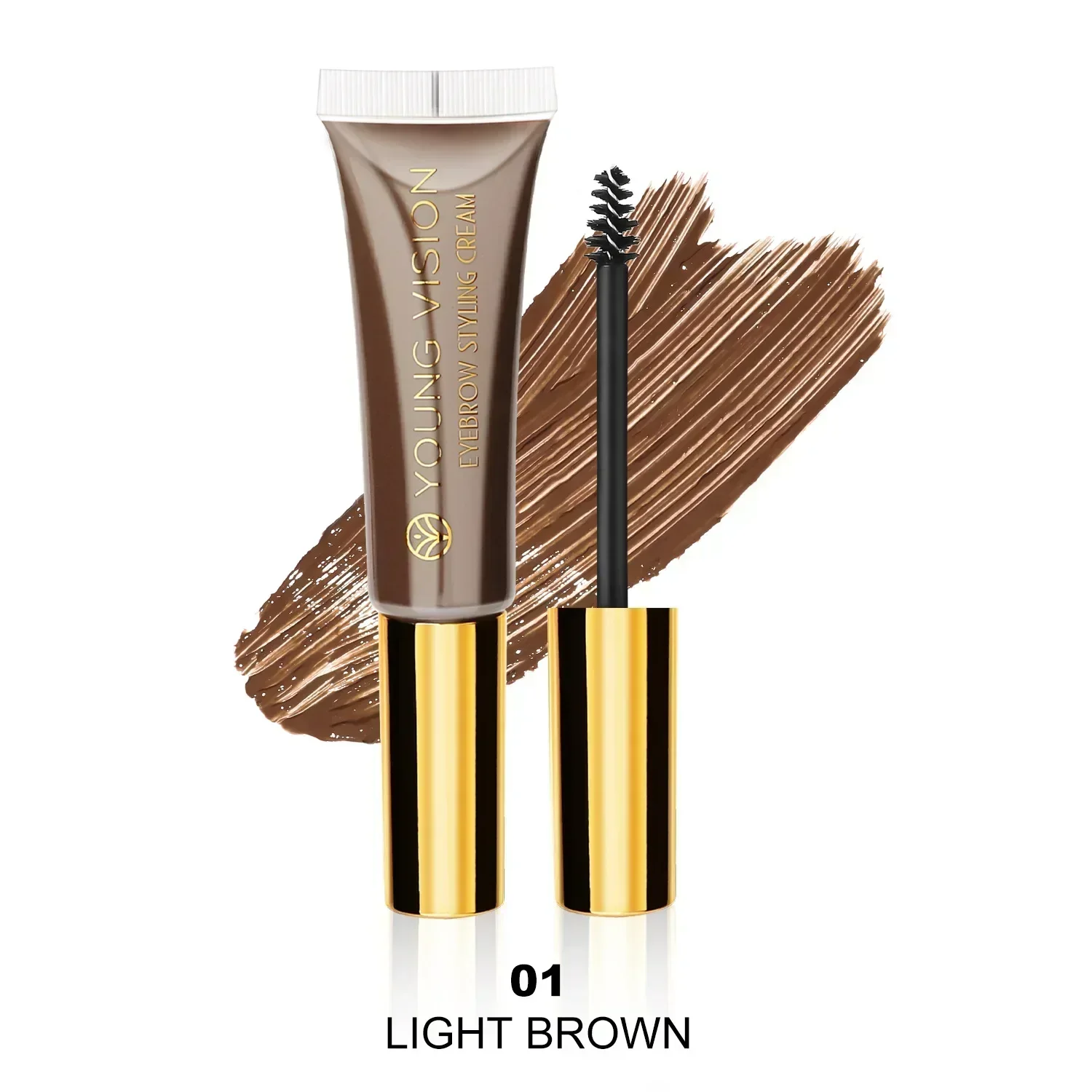 Creme de sobrancelha 5 cores, à prova d'água, secagem rápida, duradouro, sem desbotamento, gel de estilo de sobrancelha, moda profissional, cosméticos, grande capacidade, 12g