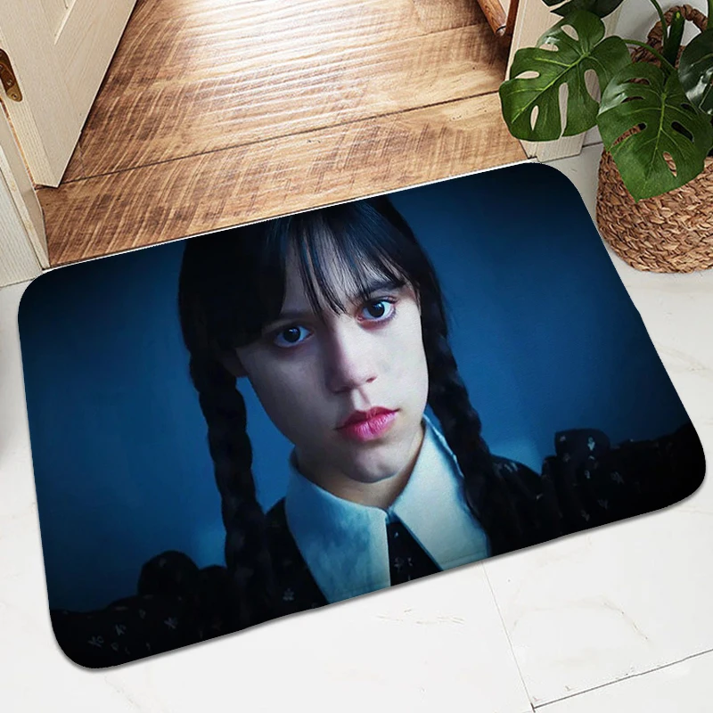 

Foot Mat W-Wednesday A-Addams Carpet for Bedroom Doormat Entrance Door Washable Non-slip Kitchen Rug Room Decorating Items