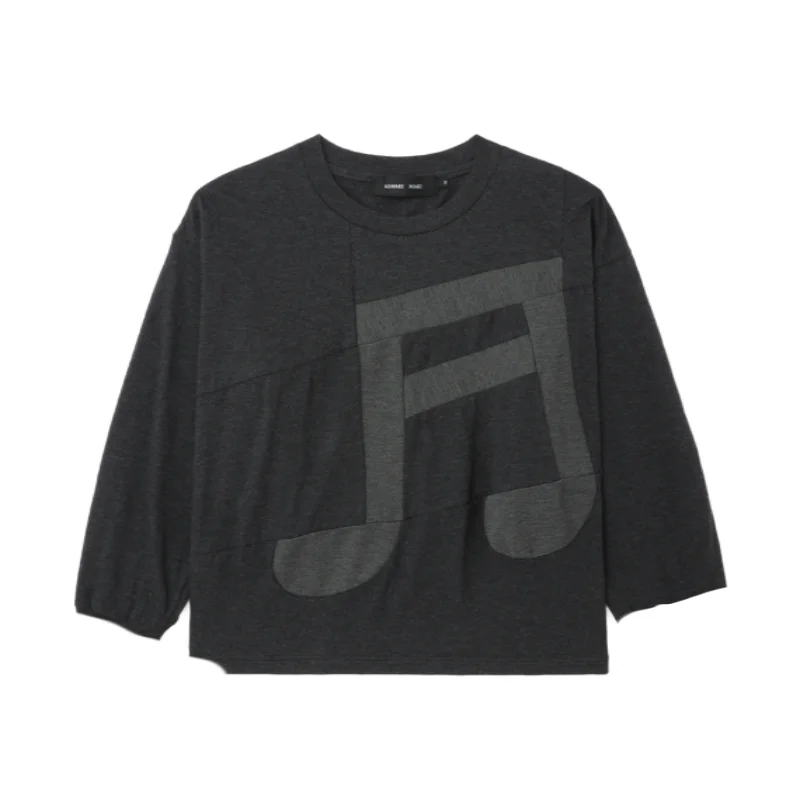 

Черная музыкальная символ Черная футболка, мужские и женские футболки, дизайнерские мужские и женские футболкиФутболка с длинным рукавом 3D-печать