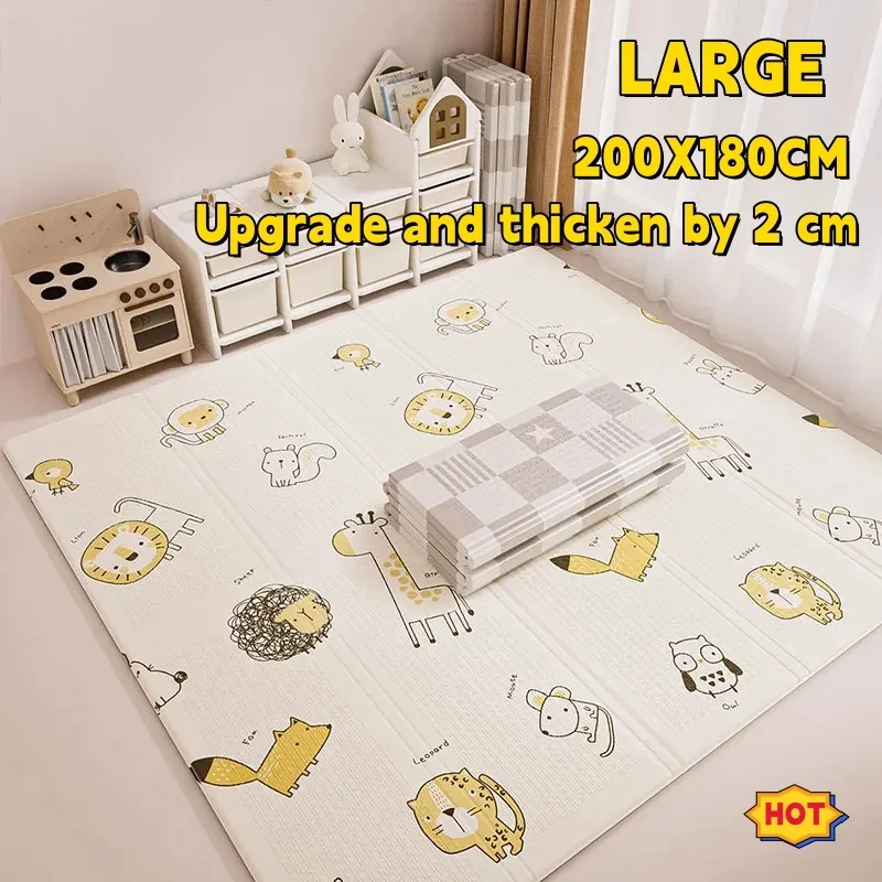 Foldable Crawling Mat para o bebê, Child Puzzle Mat, Play Mat, BPA Free, fácil armazenamento, 2cm de espessura