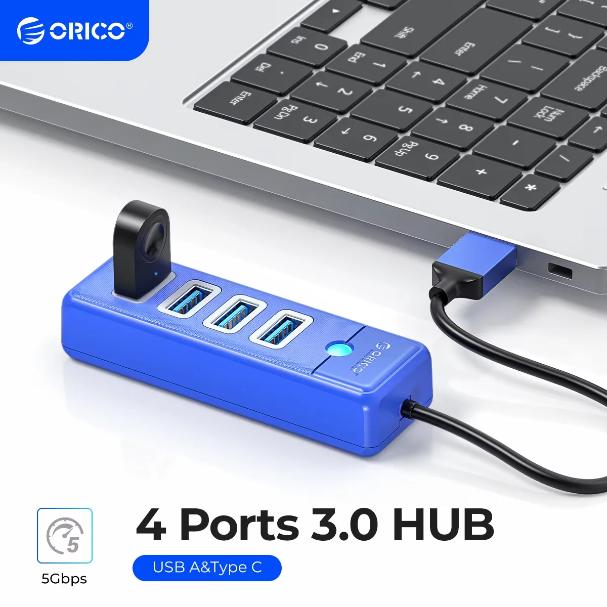 ORICO Hub USB 3.0 4 em 1 5Gbps Colorido com 4 Portas de Alta Velocidade Mini Splitter Adaptador OTG para Acessórios de Computador de Mesa