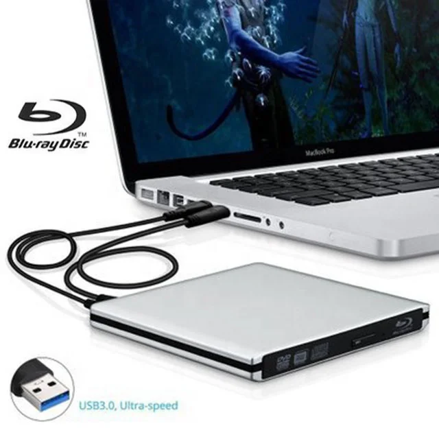 BD Portable Blu Ray Burner  Black Mirror Blu Ray USB 3.0 DVD Players External Blu Ray Writer  3D