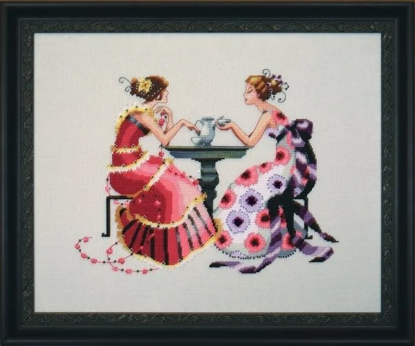 DIY Needle Work Cross Stitch Set Tea Fairy 50-40 counted Cross Stitch Kit  28ct 14ct 32ct Metallic cotton aida