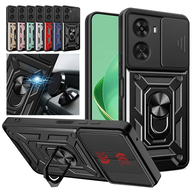 Funda armadura para Huawei Nova 12 SE 12S 12i 11 Pro 11i Nova 10 SE cubierta protección de lente con anillo soporte magnético Coque Fundas