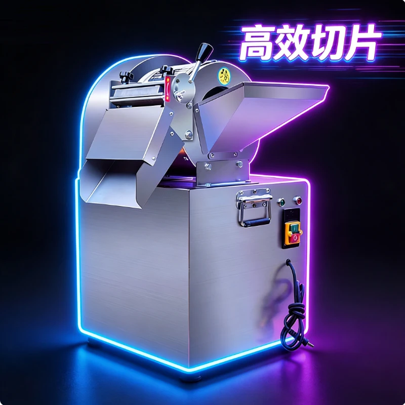 

Fully Automatic Commercial Vegetable Cutter Electric Sweet Potato Radish Chopper with Motor Household Ginger Hawthorn Slicer