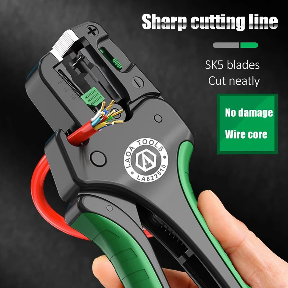 0.05-10.0mm² Fully Automatic Wire Strippers Cable Reserve Length Adjustable Multifunctional Electrical Pliers Cutting Plier