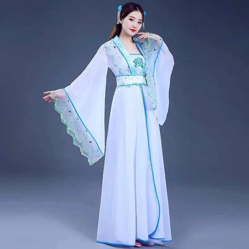 

Ancient Chinese Costume Fairy Cosplay Women Girl Hanfu Dress Embroidery Floral Kids Tang Suit Festival Outfit Folk Dance Costume