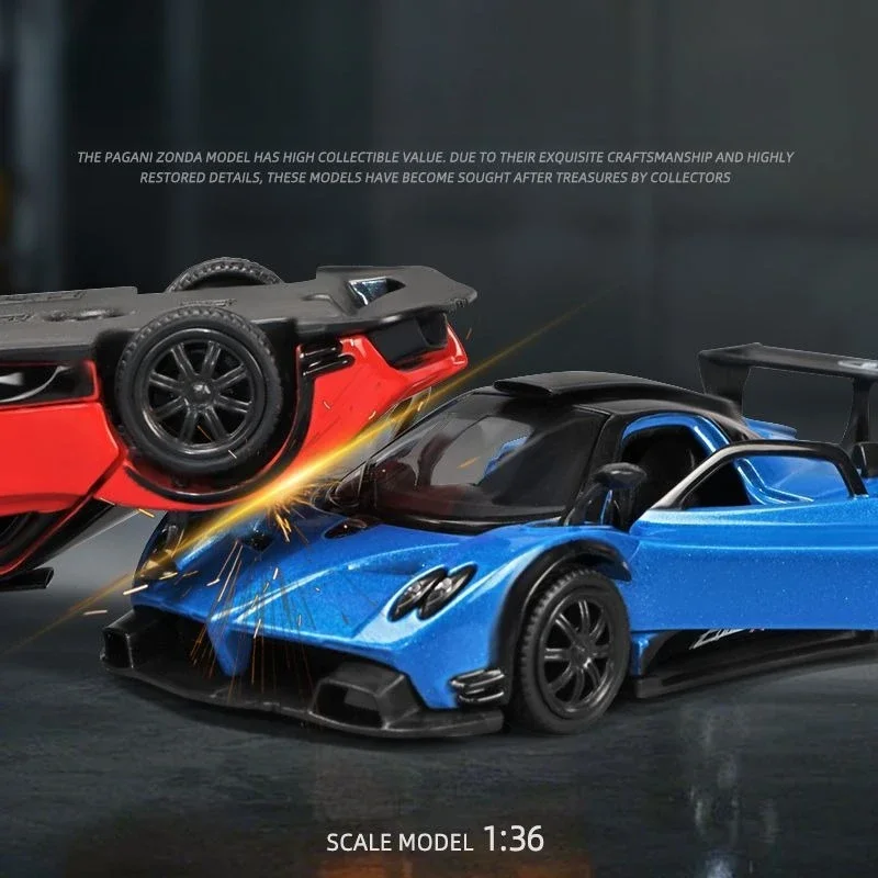 Modelo de aleación extraíble, coche de juguete en miniatura, modelo para niños, regalo de cumpleaños, simulación 1:36, Pagani Zinda R, coche deportivo, vehículo de juguete