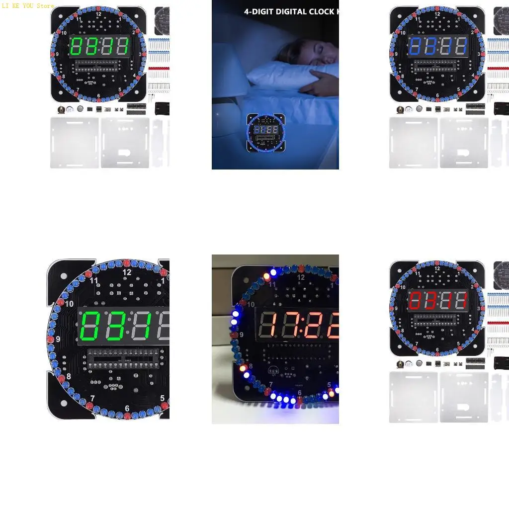 

W3JE Электронные часы «сделай сам», набор температурных сигналов, управление светом, предварительно запрограммированный дизайн