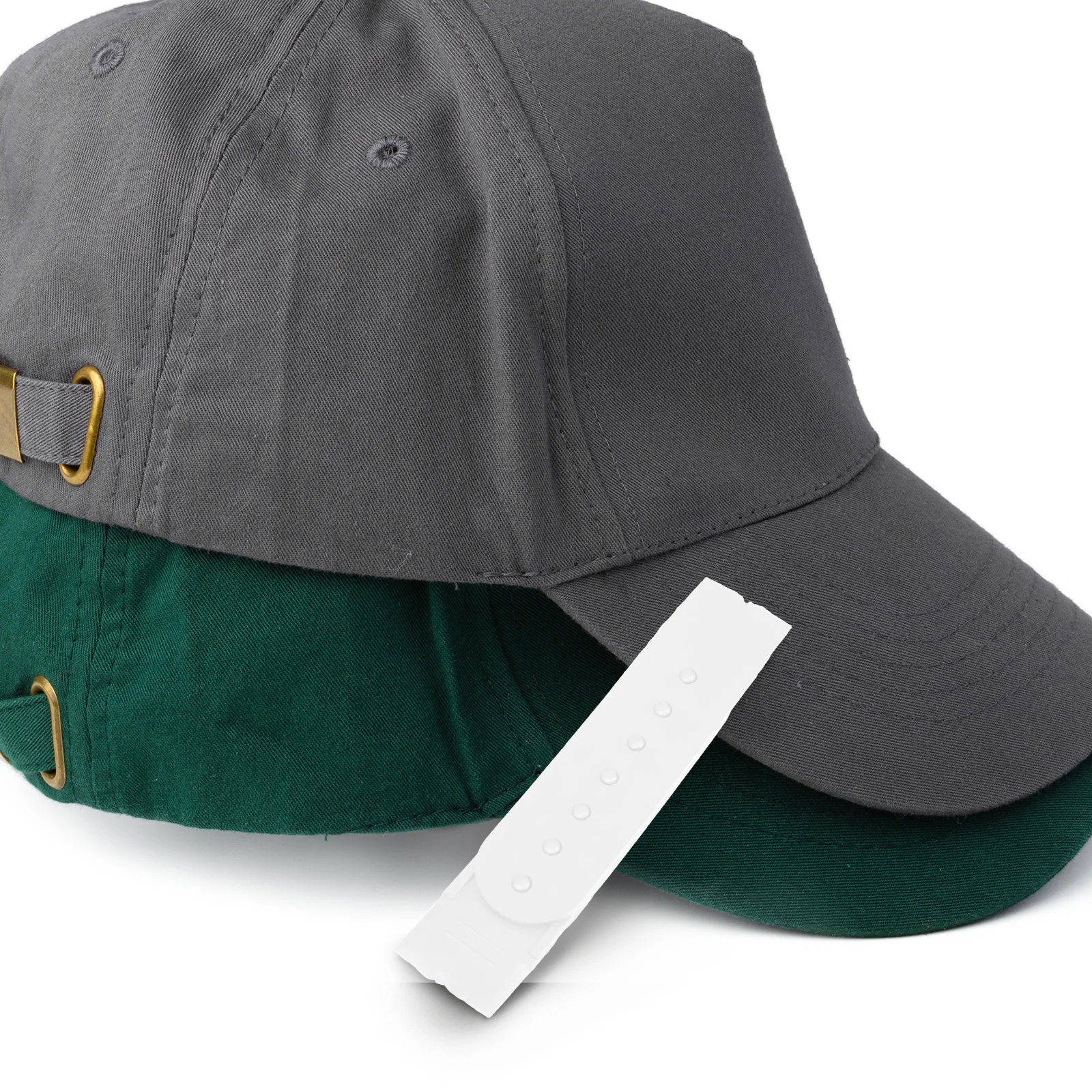 

12pcs White Pe Plastic Snapback Buckle Strap Adjustable 7 Holes Hat Replacement Baseball Cap Repair Strap For