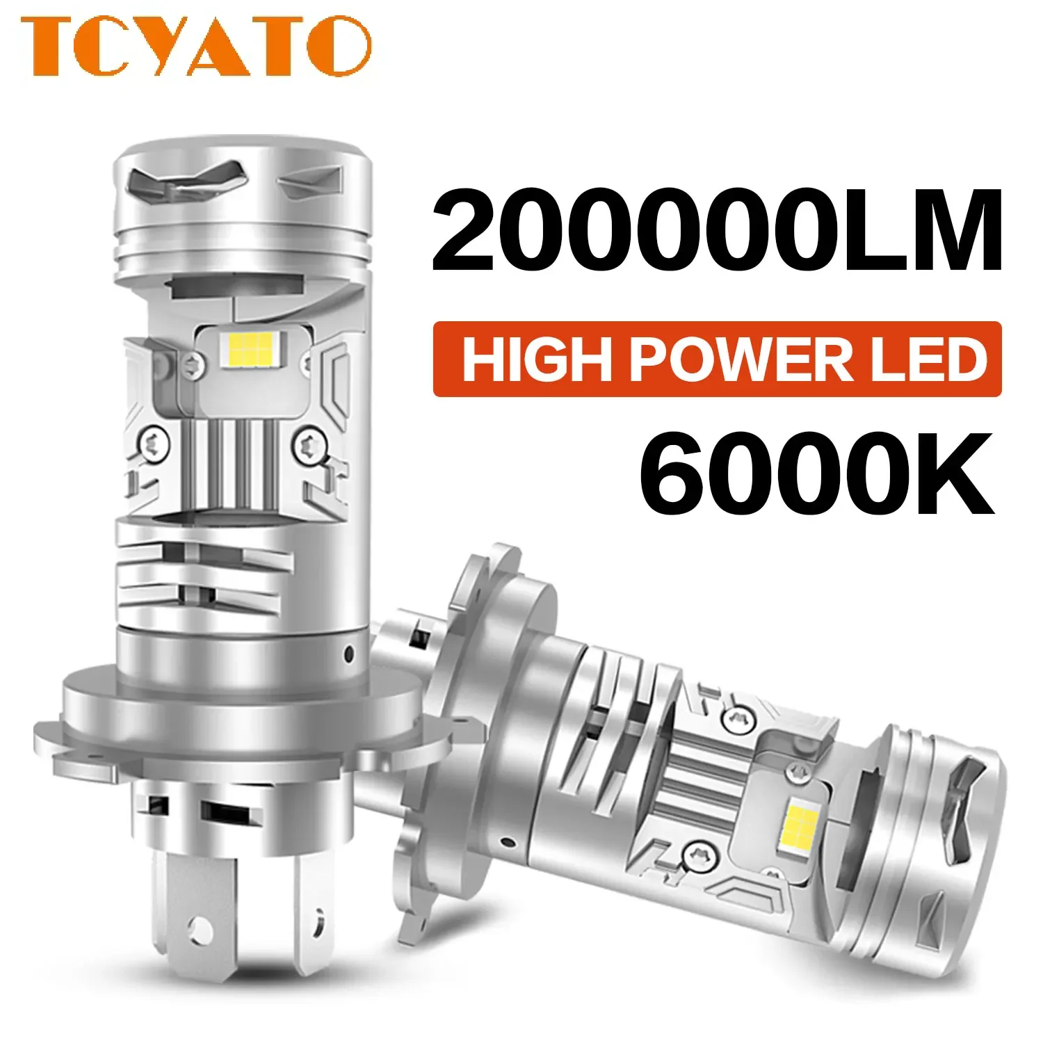 

TCYATO J8 The lens headlight integrates high and low beam high-brightness LED car headlight with direct insertion H4 bulb white