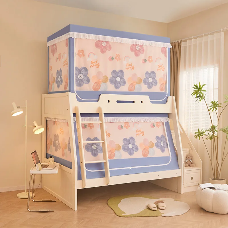 Mosquiteiro de Desenho Animado com Estrutura para Cama, Cortina de Privacidade para Crianças e Estudantes, Anti-mosquito e à Prova de Poeira, Tenda de Cama Tipo Dossel para Beliche