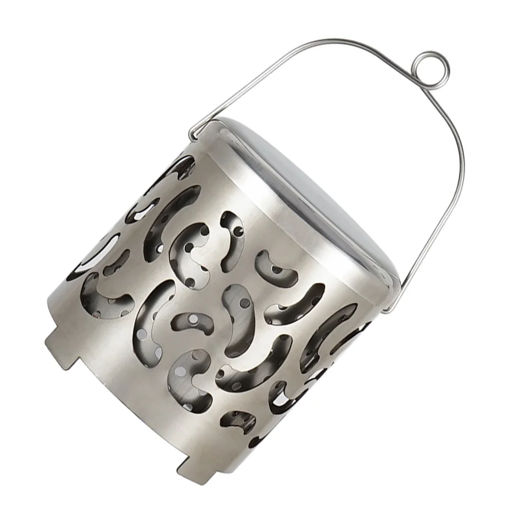 

1pc Stainless Steel Cover For Camping Portable Warm Stove Outdoor Heater Cover 360° Heating Traveling Stove Accessory