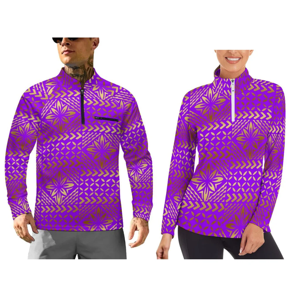 

Настраиваемая мужская и женская домашняя тренировочная одежда в полинезийском стиле с принтом для осенних и зимних спортивных костюмов для пар