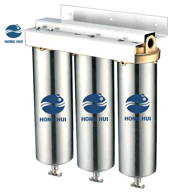 

Whole House 3 Stages Big Blue 4.5" 20 Inch SUS Water Purifier Water Filtration System