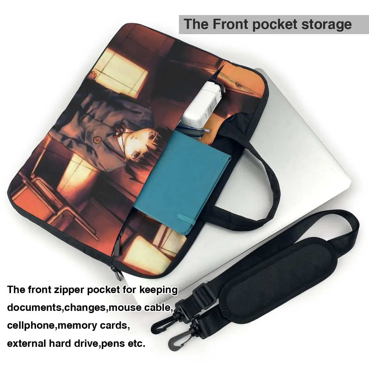 Serial Experiments Lain Laptop Bag Anime For Macbook Air Pro Acer Dell Fashion Shockproof Case 13 14 15 15.6 Pouch