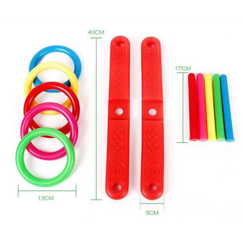 Ring Toss Game Quoits para crianças, Hoopla Set, Quiots Pegs, corda, alvo para festa de jardim