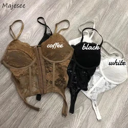 Sexy Lace Camisoles Women Sweet Floral Summer Hot Female Corset Tops Stylish Vintage Charminig Sleeveless All-match Топ Женский