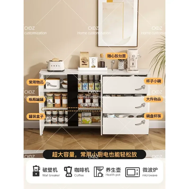 Cream Ultra Thin Dining Side Cabinet Wall Mounted Modern Simple Kitchen Storage Locker Light Luxury Narrow Cupboard for Small