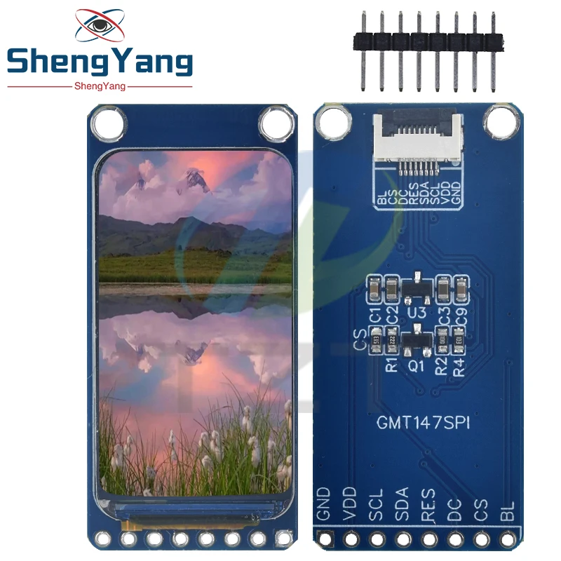 TZT 1.47" 1.47 Inch 172x320 SPI Full Color TFT HD IPS Screen LCD LED Display Module 172*320 ST7789 Controller 3.3V SPI Interface