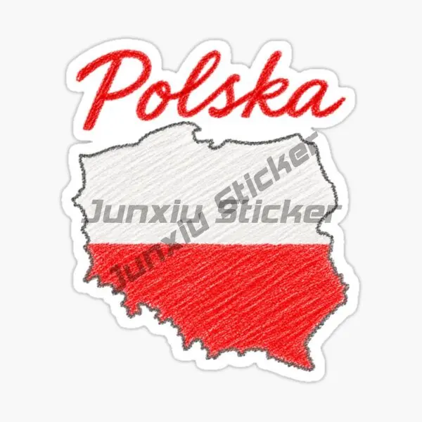 MADE IN POLAND Polish Map Personality Sticker Decal Moroccan Self Adhesive Vinyl Flag Accessories Car Camper Pickup Decoration - view 5