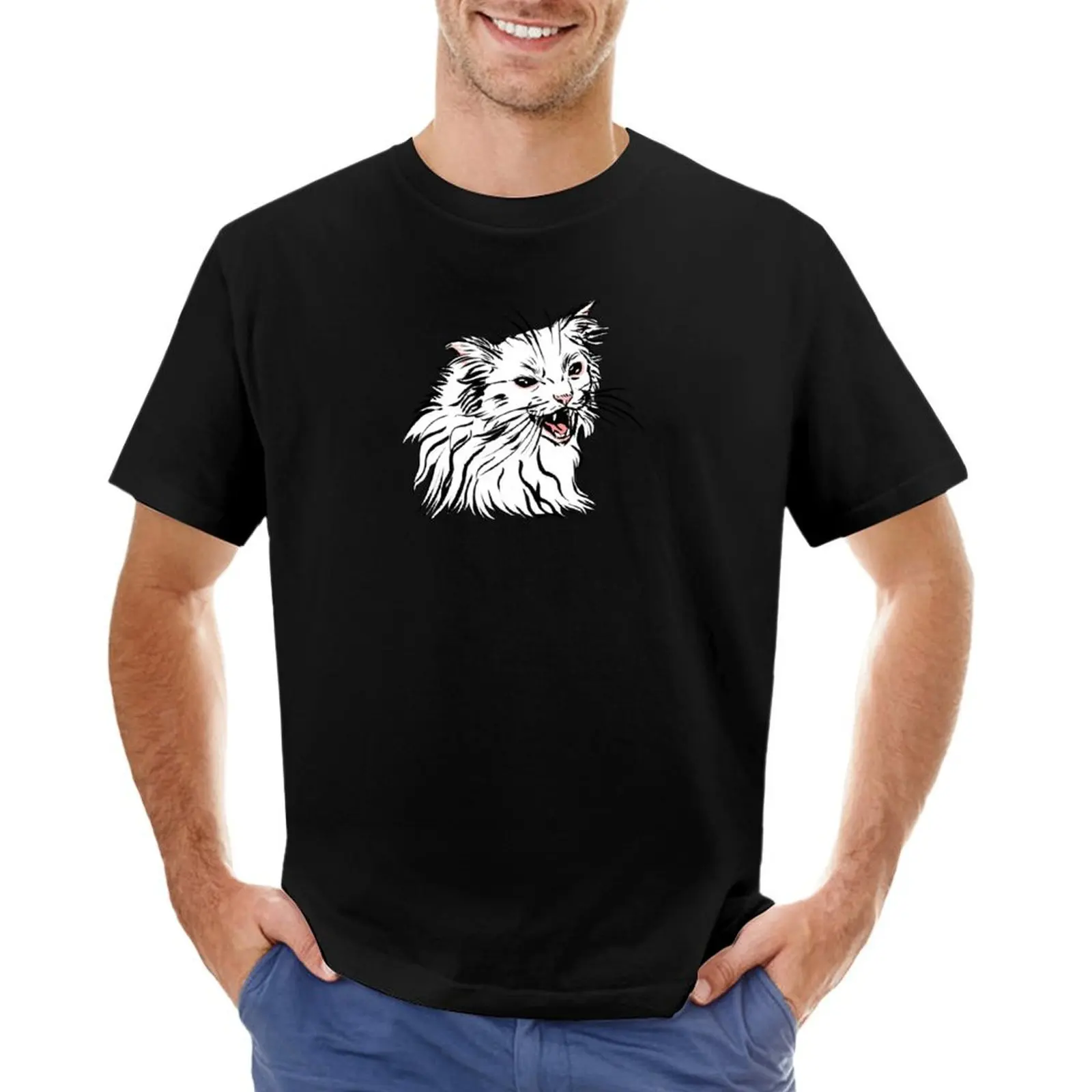 Simply shrimpy! Basic Thurston Cat Design T-Shirt man t shirt summer top quick drying Men's t-shirt
