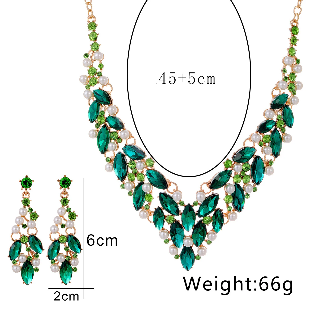 Ensemble de boucles d'oreilles en perles de luxe, collier en cristal de Rotterdam, ensemble de bijoux pour patients, fête de mariage, banquet, cadeaux