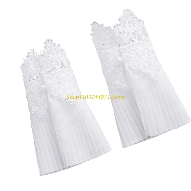 N5ke thêu hoa cổ tay Cuff Còng tay tay áo trang trí cho áo len phụ nữ