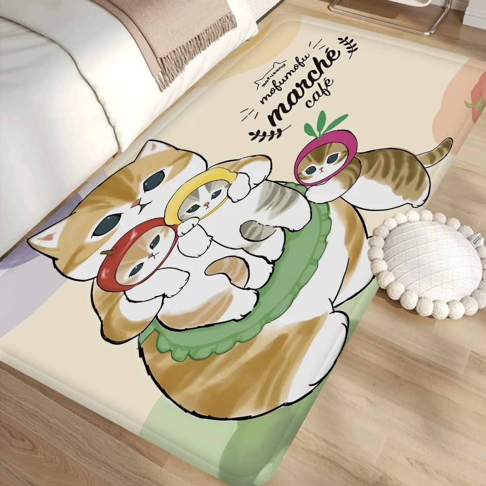 Funny Anime Cat Bathroom Mat INS Style Soft Bedroom Floor House Laundry Room Mat Anti-skid Welcome Doormat