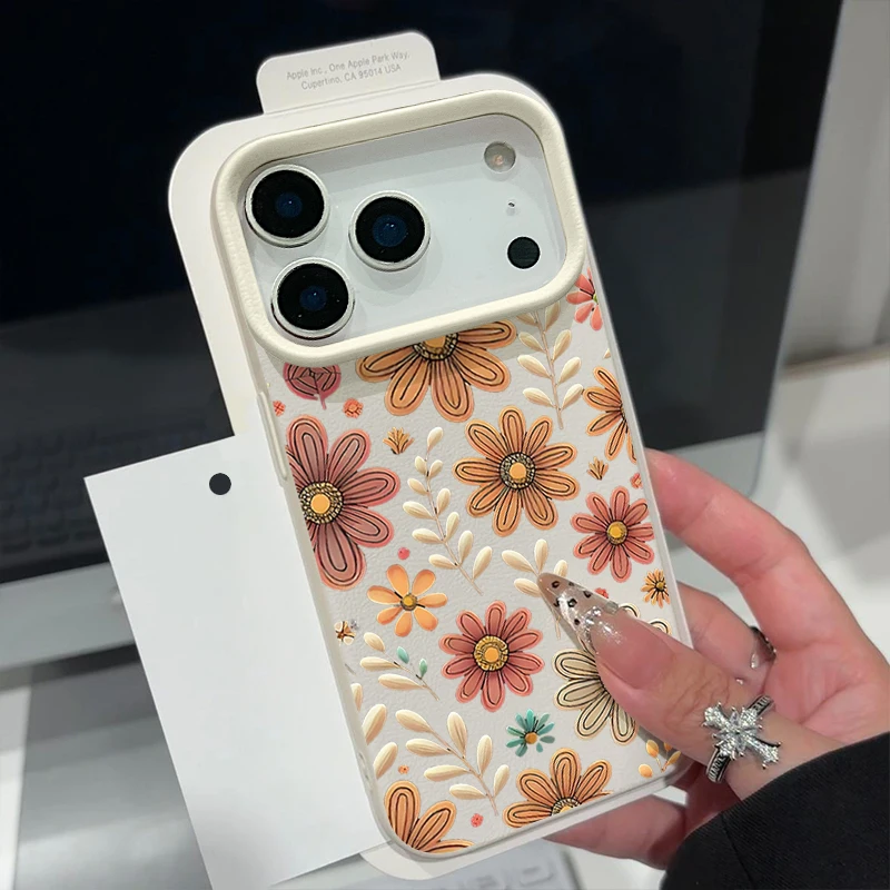 آيفون 17 برو ماكس حافظة الكرتون عباد الشمس نمط بولي يوريثان سيليكون غطاء ناعم فوندا آيفون 16 برو ماكس 15 14 13 12 11 16e الهواء #3