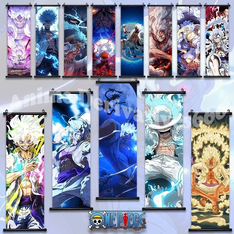 Anime ONE PIECE Poster Luffy Canvas Painting Sun God Nika Art Print Kids Room Decoration Mural for Hanging Scrolls