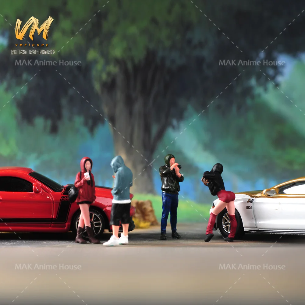 Miniaturas impresas 1/64 para niños y niñas, sudaderas con capucha, traje bonito informal, figura de escena, modelo de muñeca, decoración de escena, juguetes de fotografía