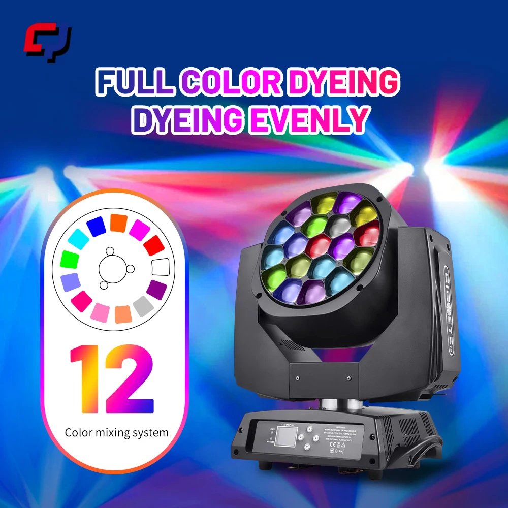 19x40w Moving Head Wash Light 19x15w RGBW 4in1 Bee Eyes LED Beam Light Professionele Podiumverlichting Voor DJ Disco Bar Nachtclub