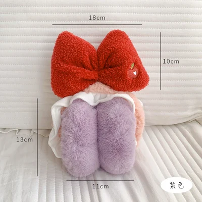 

Lovely Big Bowknot Warm Plush Earmuff Baby Cache Oreilles Child Ear Muffs For Boy Earmuffs For Girls Warmers Winter H303