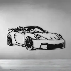Stunning Metal Decor Ideal as a Gift for Car Enthusiasts,911 Front - Facing Metal Car Silhouette Wall Art
