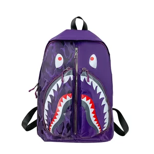 Waterproof school backpacks for students, travel bags anime shark, punk street fashion, shoulder backpack, 2024 8 Main Sales Punk Backpack - №6