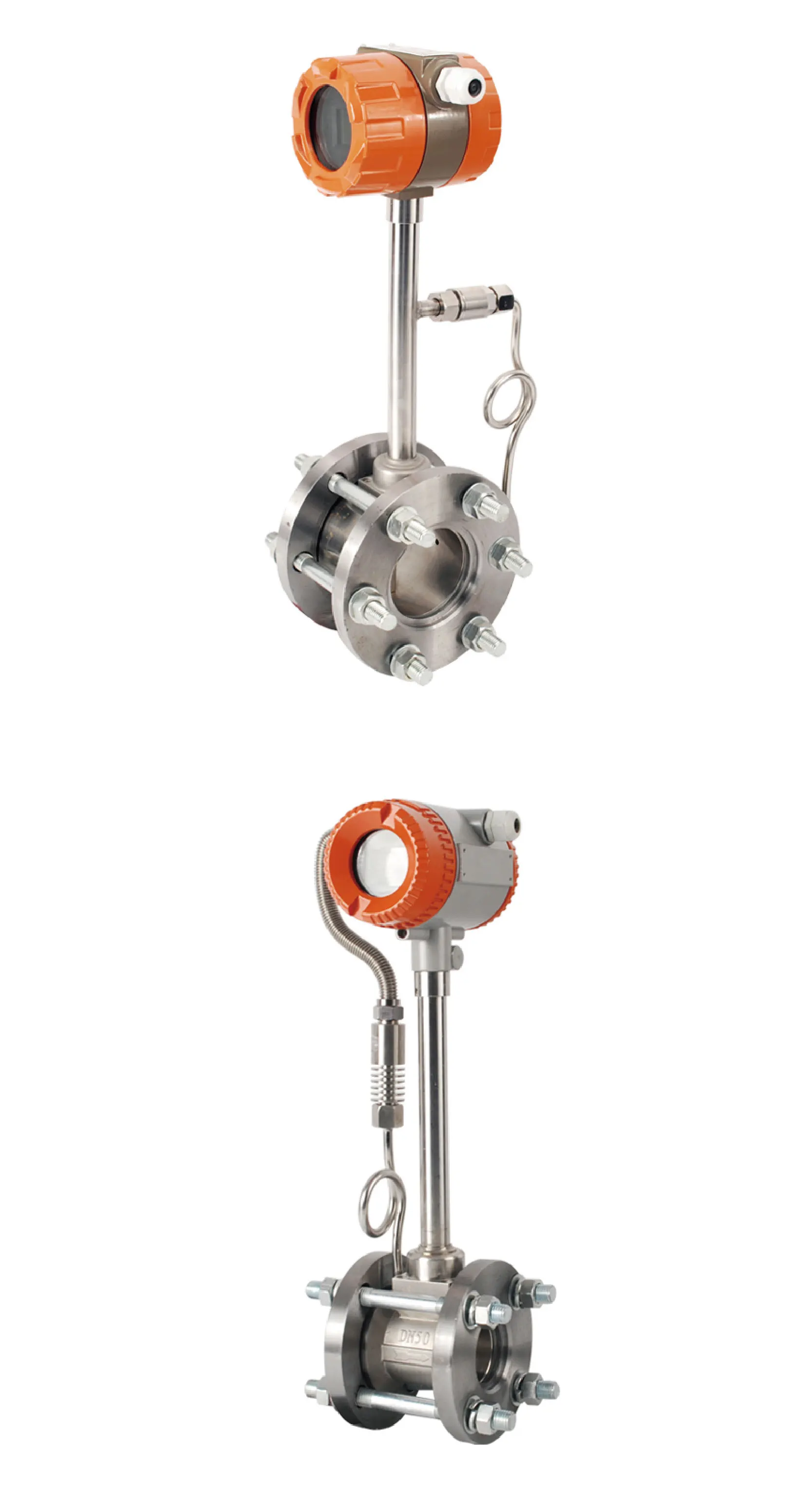 Carbon Steel Wafer Flange 4-20mA RS485 Output with Temp & Pressure Compensation LUGB Digital Vortex Flow Meter DN10-DN50