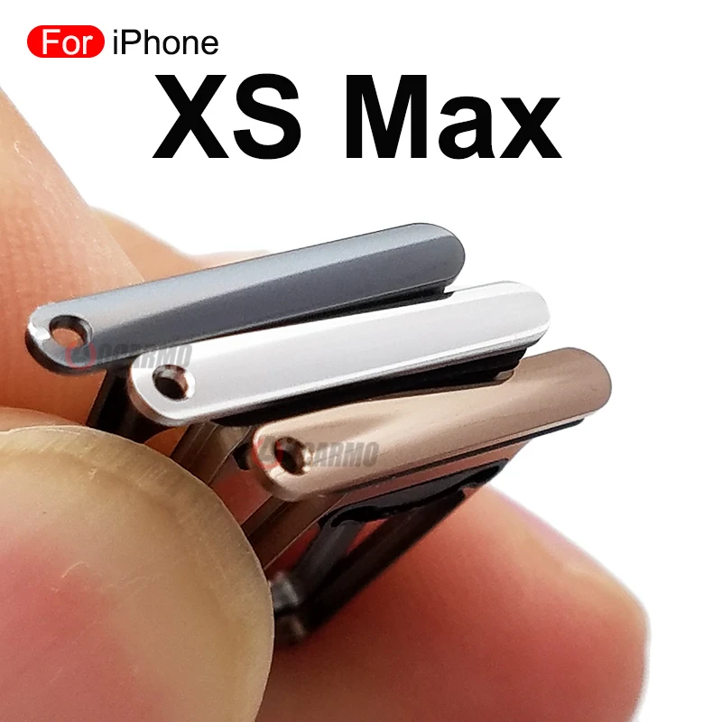 Hitam Perak Emas untuk iPhone Xs Max Daul Single Sim Tray Slot Kartu Suku Cadang Pengganti