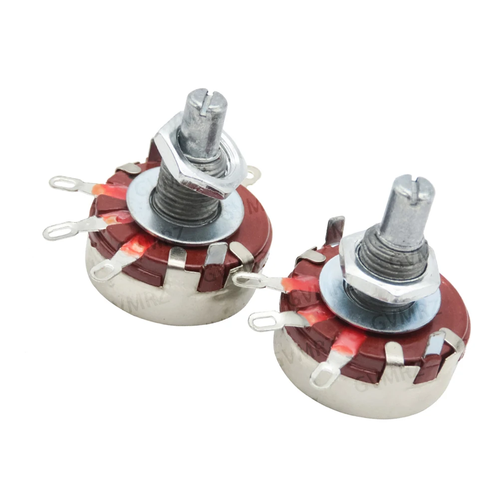 5PCS WTH118 2W 4K7 10K 22K  1A Resistor  10K 22K 47K 100K 470K 1M 1K 2K2 WTH118-2W Round Shaft Carbon Rotary Taper Resistor 4K7