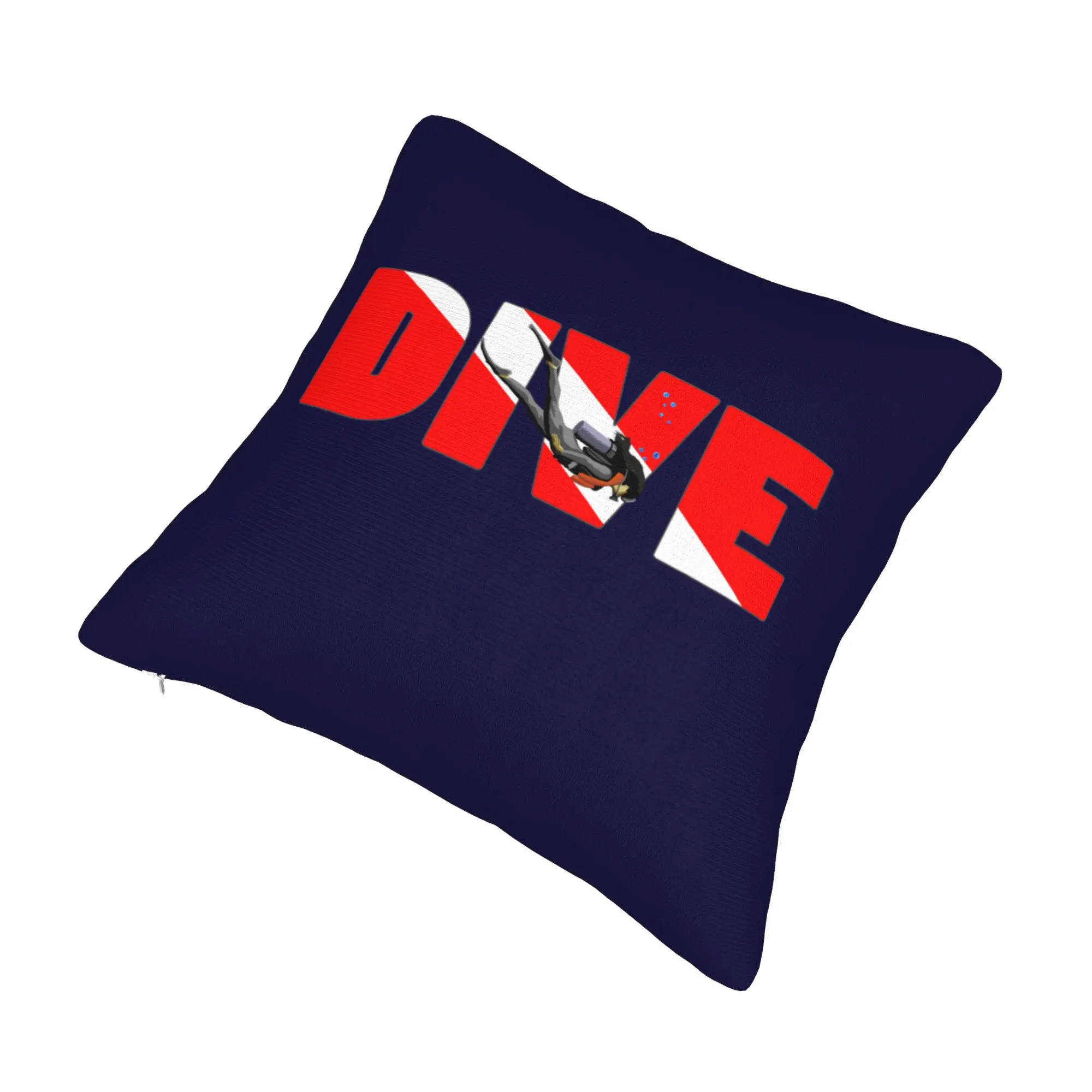 Fashion Scuba Dive Flag And Diver Cushion Cover 45x45cm Polyester Diving Lover for Car Square Pillowcase Home Decorative