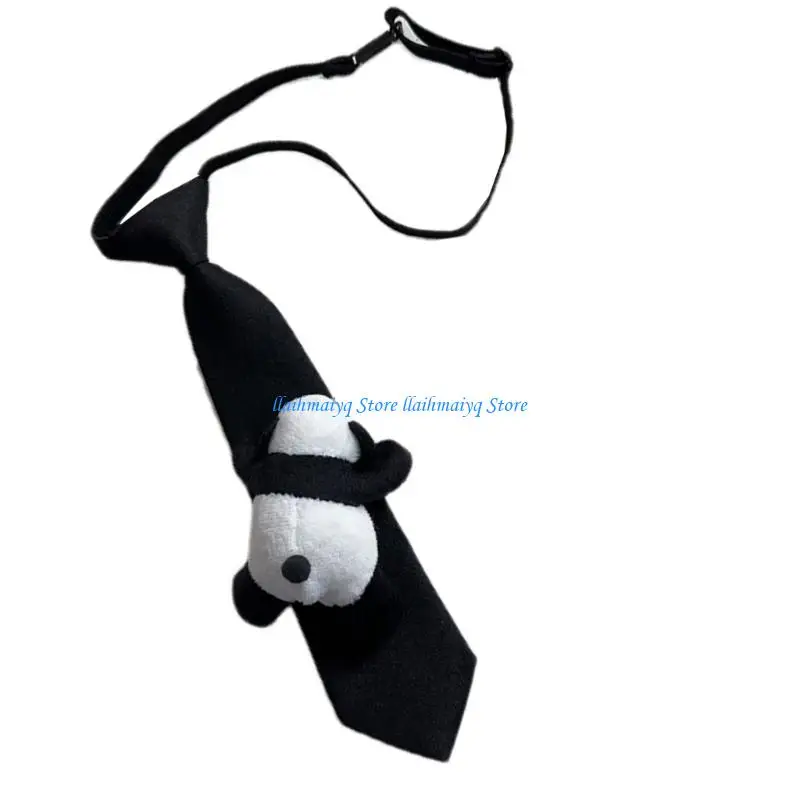 573B Punk Pre-tied Necktie Uniform Panda Ties Girls School Uniforms Accessories JK Preepy Look School Suit