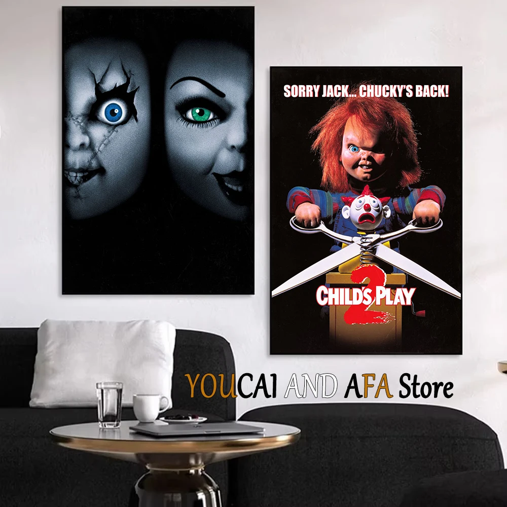 Childs Play Horror Movie Film Covers Poster Canvas Printing Chucky Horror Child Wall Art Picture Horror Film Cinema Wall Decor