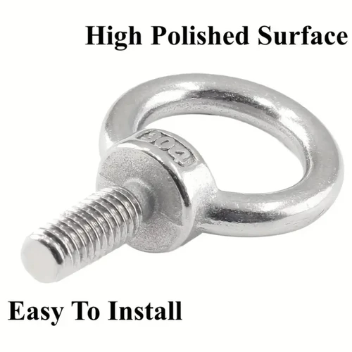 Imagen 2 del producto Pernos de ojo de elevación M4/M5/M6/M8, tornillos de orificio de rosca macho de acero inoxidable para fijación de hamacas, anillo de elevación de cuerda de alambre colgante