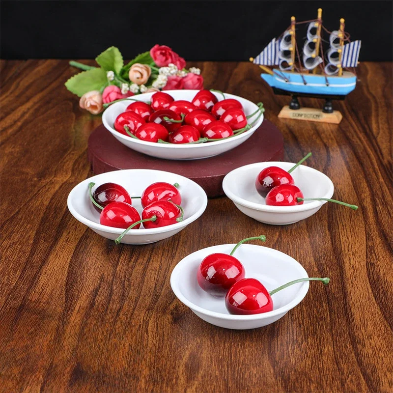 

40pcs white plastic seasoning dish, round vinegar dish soy sauce dish, unbreakable pickle dish, painting and color matching dish