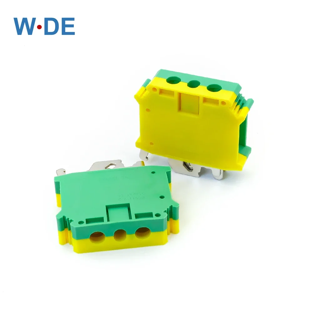 1 Piece PE Din Rail Terminal Blocks Ground UISLKG-35 Earth Universal Class Connector Screw Terminal Block UISLKG35