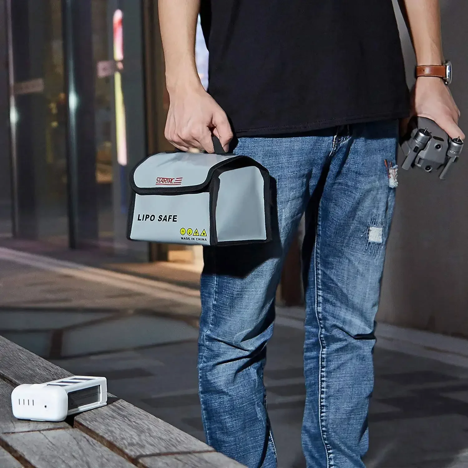 حقيبة بطارية Powerwin LiPo حقيبة آمنة مقاومة للحريق كيس آمن مقاوم للانفجار لبطارية DJI Neo Combo Lipo