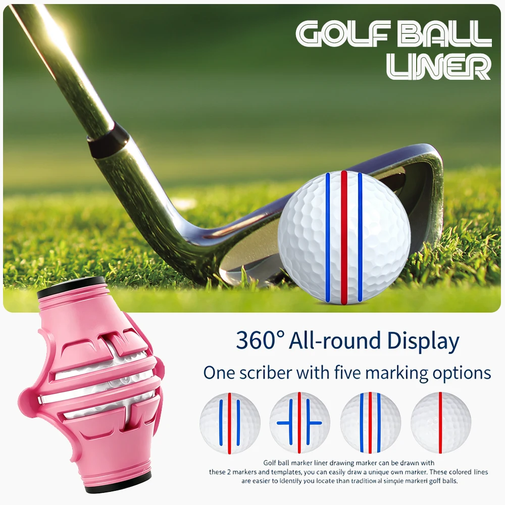 360 Degree Rotating Golf Ball Liner Marker Template Marker Pen Golf Putting Positioning Imporve Putt Accuracy Aids Golf Tools