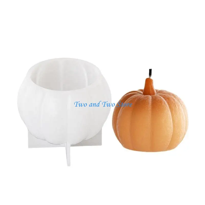 HX6F Flexible Silicone Mold Handmade Scented Mould 3D Pumpkin Shaped Aromatherapys Jewelry Mold Home Decorations Mould