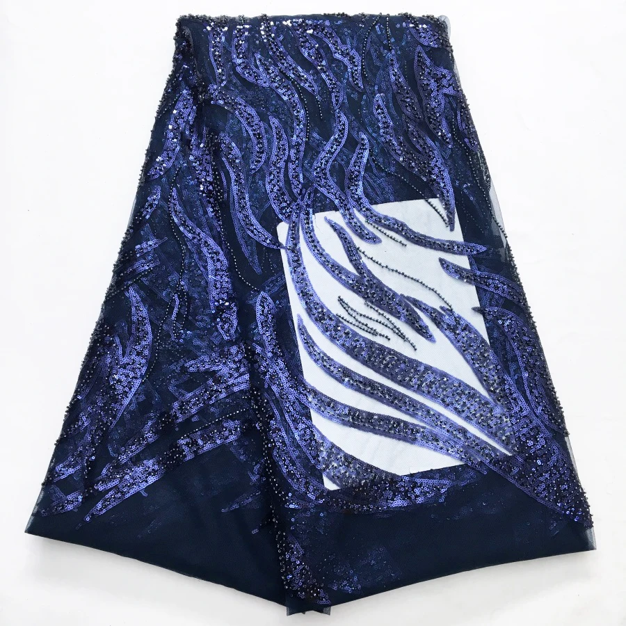 

​ ​ Роскошное французское тюлевое кружево с бисером и пайетками длиной 5 ярдов для свадебных платьев и вечерних платьев | Африканское прозрачное сетчатое кружево премиум-класса